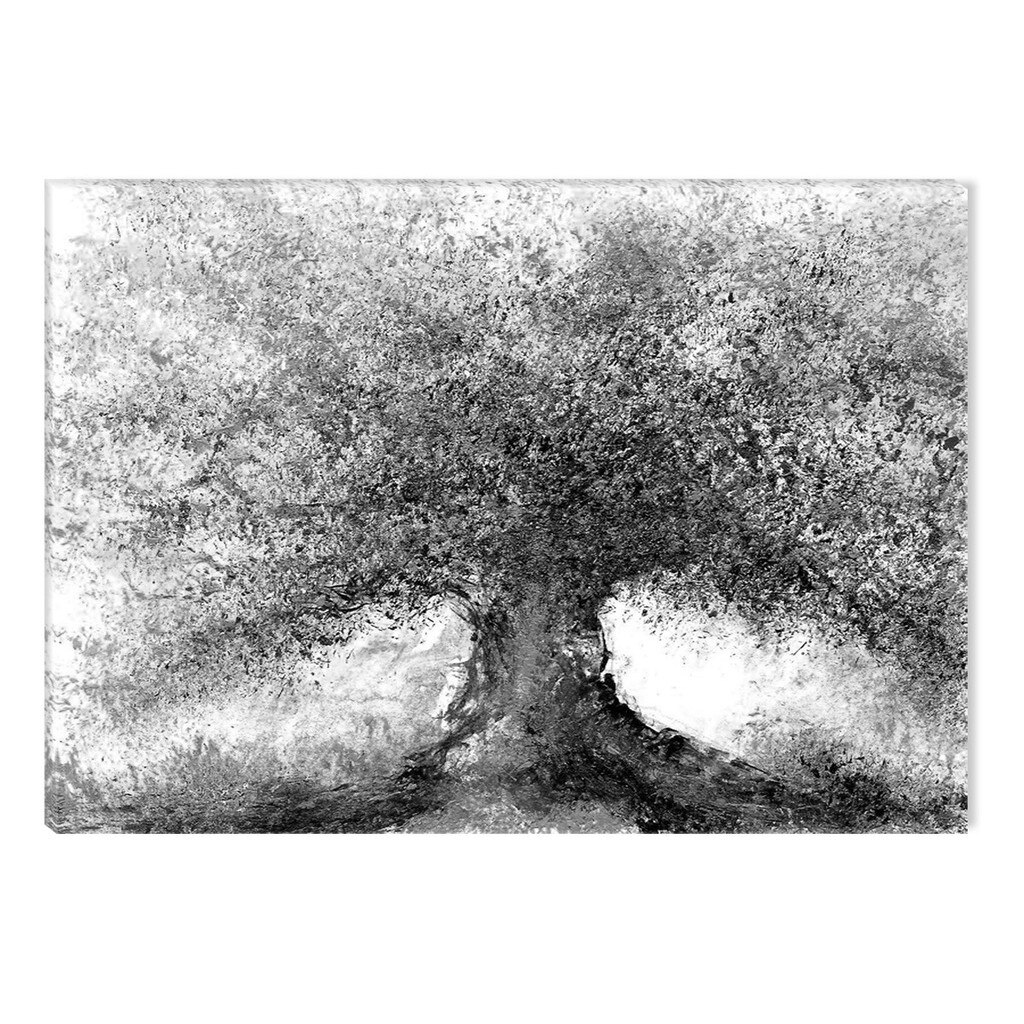 Tablou Alb-Negru Abstract Startonight, Copac bogat, luminos in intuneric, 80 x 120 cm